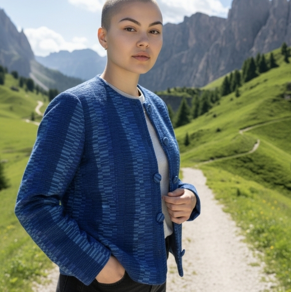 Hynning & Ihlen Jackets & Blazers - Rynning & Ihlen handwoven in Norway wool shades of blue indie blazer sz S